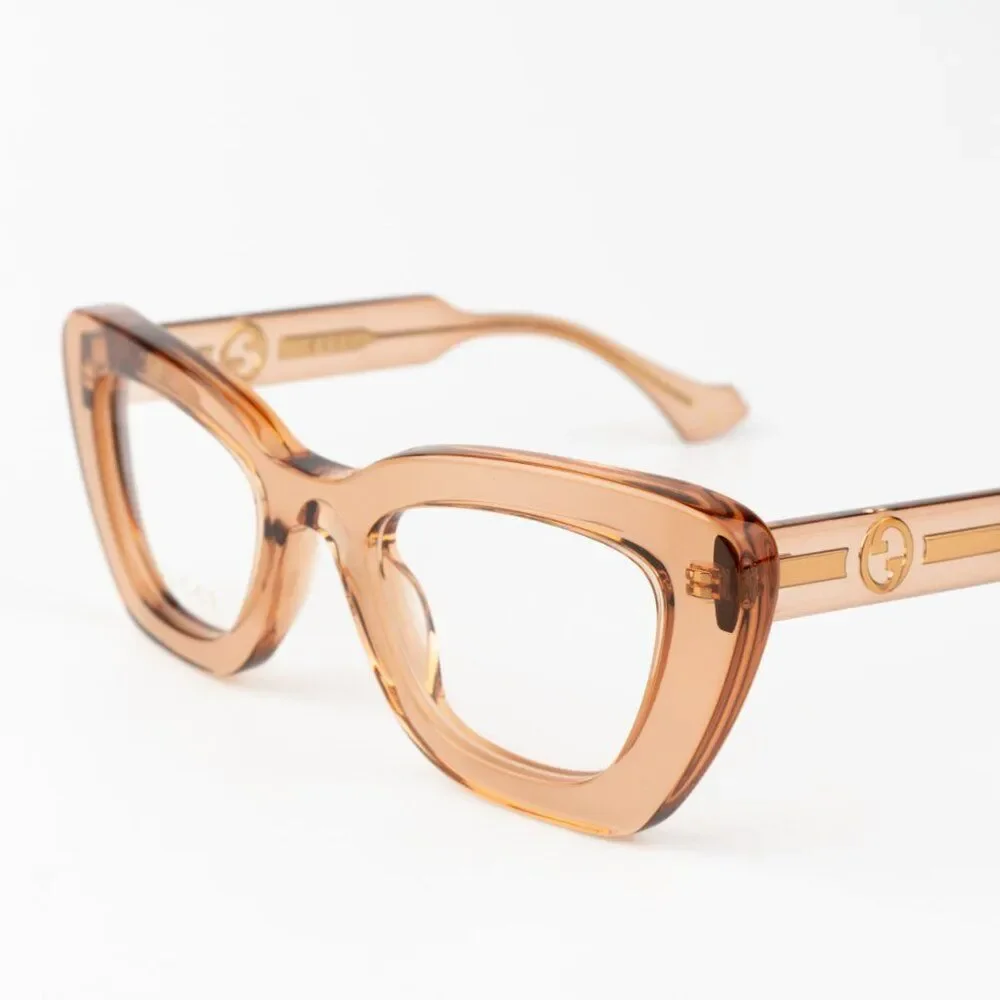NEW Gucci GG1555O 004 Brown Women Cat Eye Eyeglasses GG 1555O